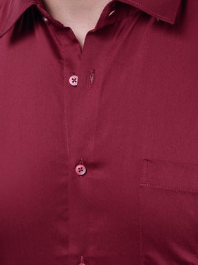 Plain Cotton Maroon Shirt