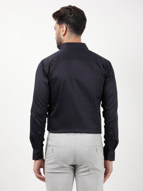 Plain Cotton Navy Blue Shirt