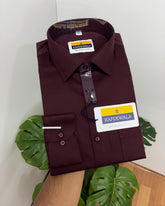 Wine Cotton Satin Lycra Shirt
