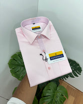Baby Pink Cotton Satin Lycra Shirt
