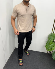 Beige Premium Jacquard T-Shirt