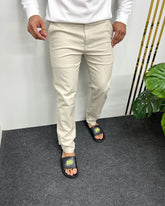 Mill Made Beige Cotton Linen Pant
