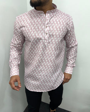 Jari Fabric Printed Premium Short Kurta