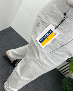 Smoke Gray Heavy Quality Linen Blend Formal Pant