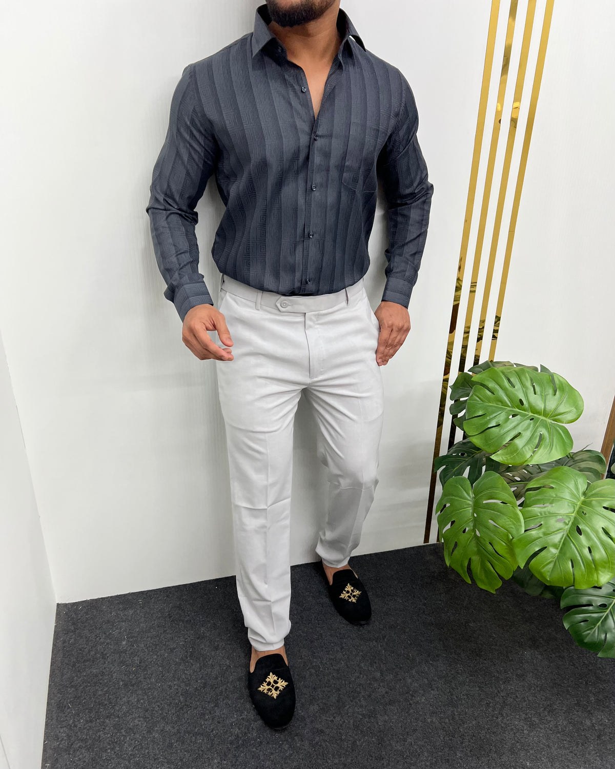Jet Gray Premium Giza Finish Shirt