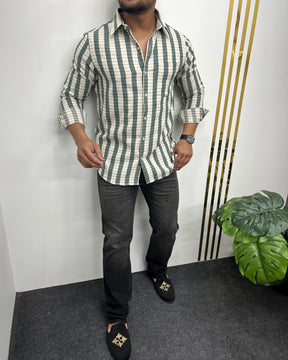 Self Striped Jute Cotton Shirt
