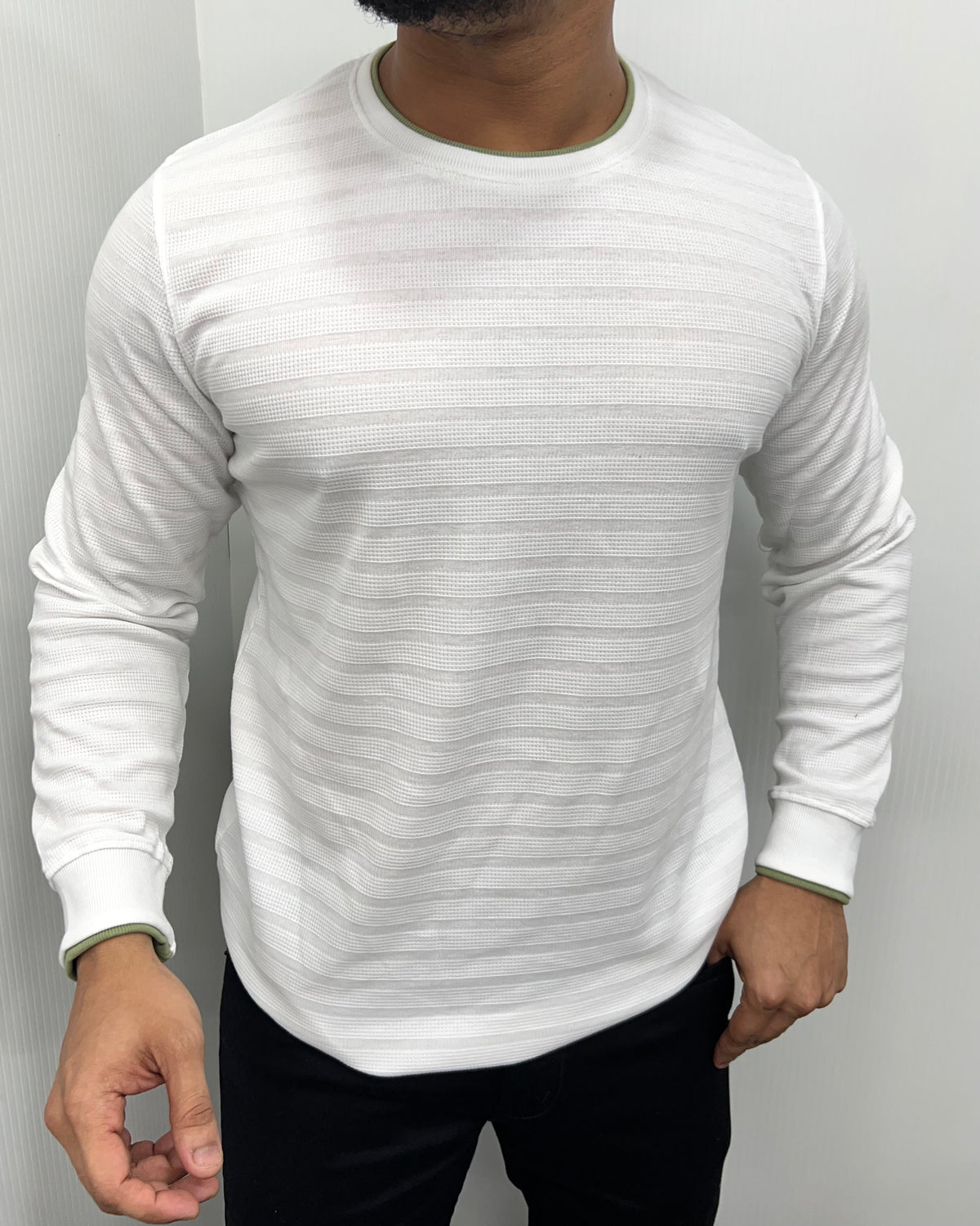 White Plain Knit T-Shirt