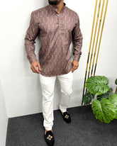 Jari Fabric Printed Premium Short Kurta