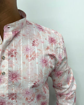 Jari Fabric Printed Premium Short Kurta