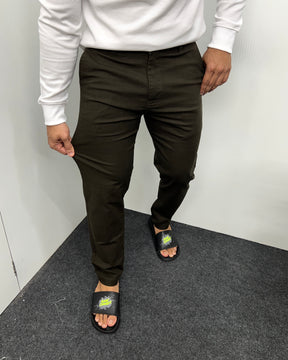 Mill Made Dark Mehandi Cotton Linen Pant