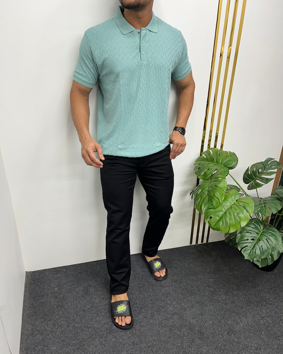 Sea Green Premium Jacquard T-Shirt