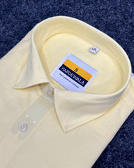 Lemon Yellow Business Class Oxford Lycra Formal Shirt