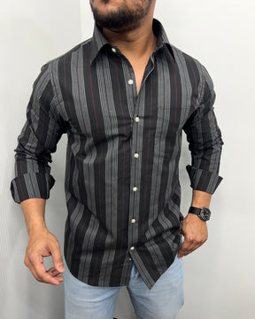Self Striped Oxford Cotton Shirt
