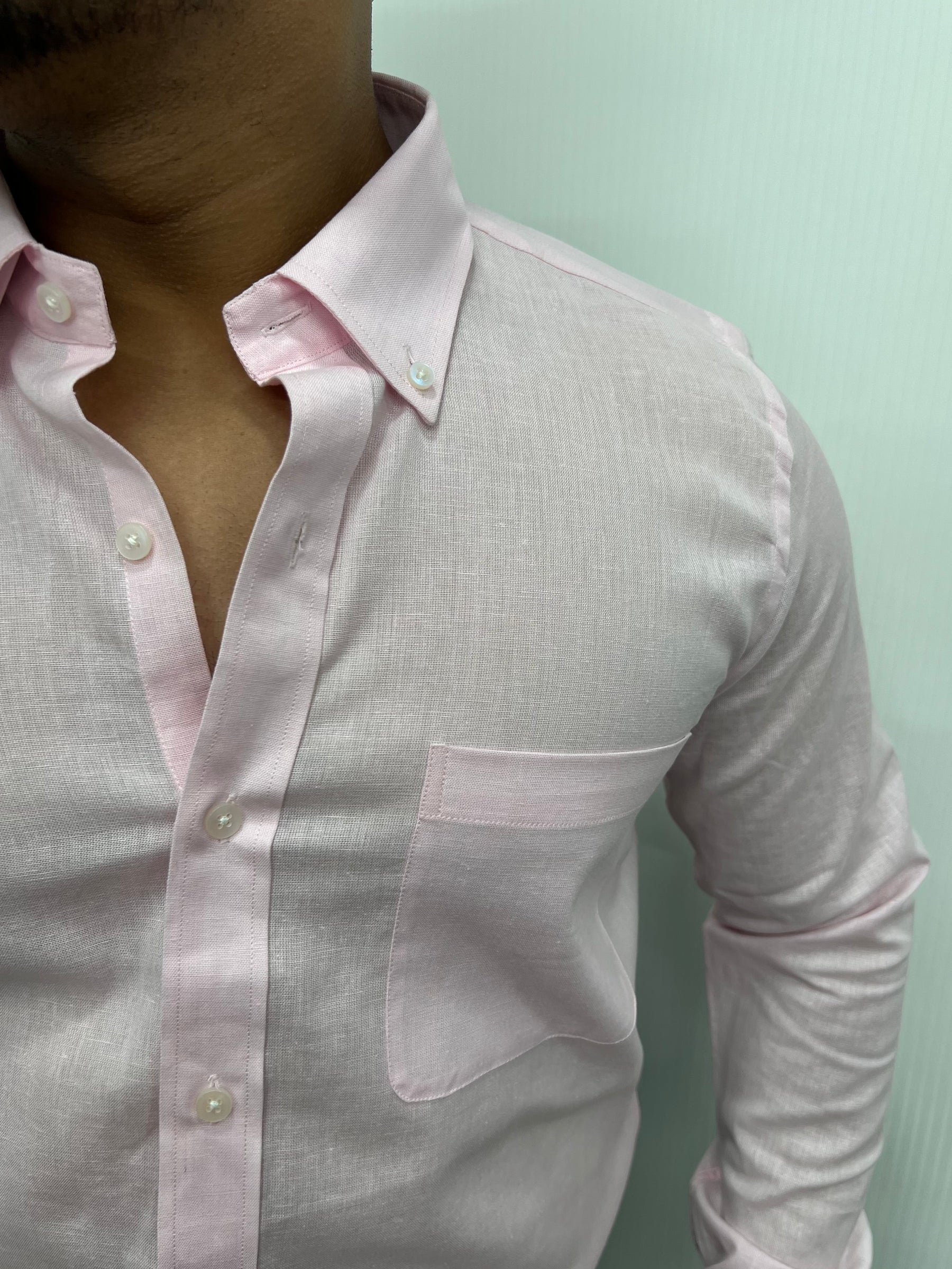 Light Pink Cotton Linen Shirt