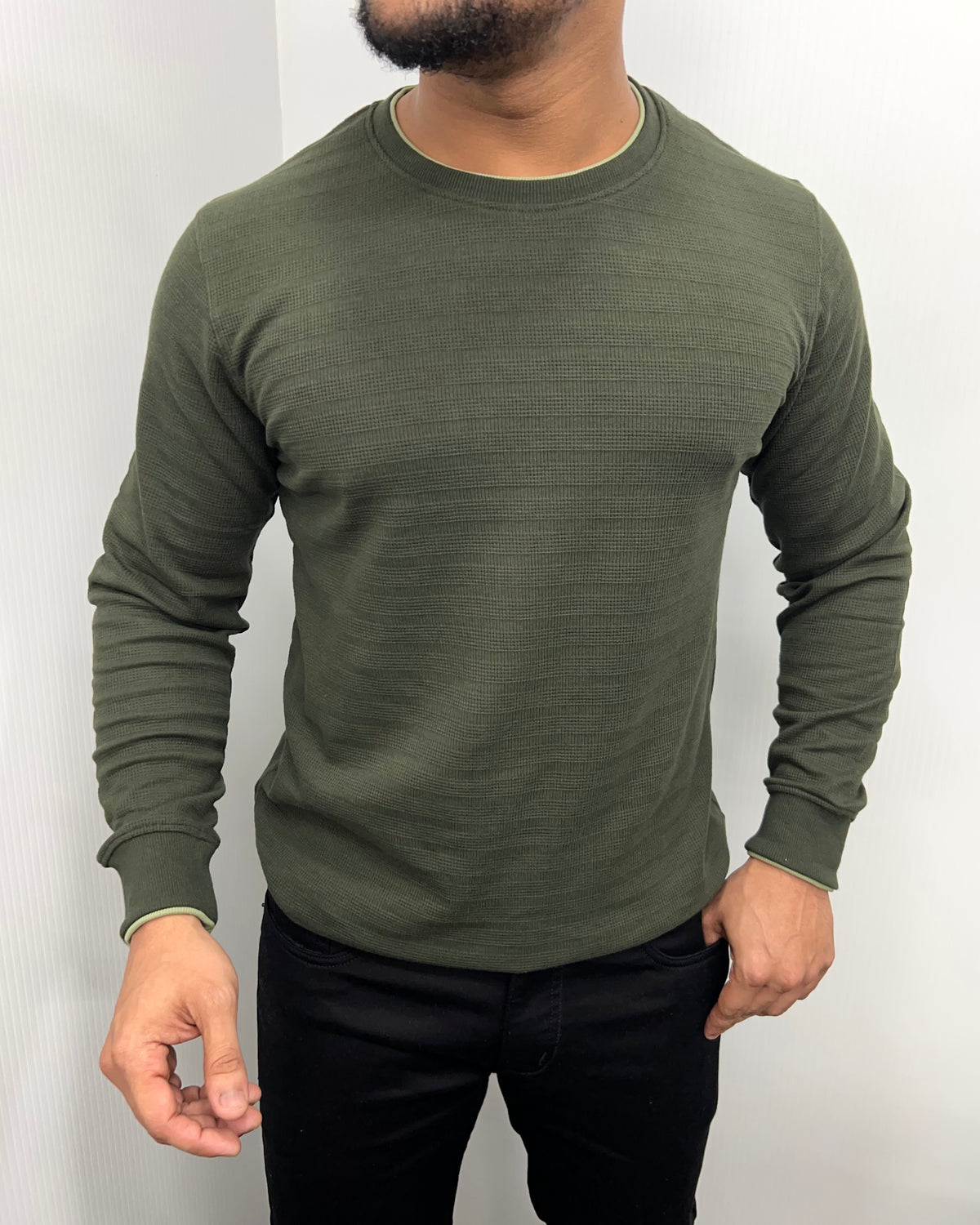 Mehandi Plain Knit T-Shirt