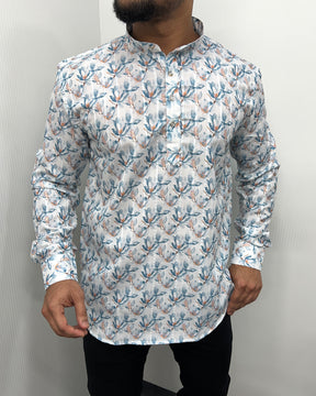 Jari Fabric Printed Premium Short Kurta