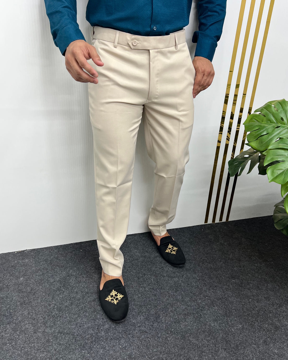 Beige Flexiwaist Business Class Formal Pant