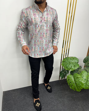 Jari Fabric Printed Premium Short Kurta