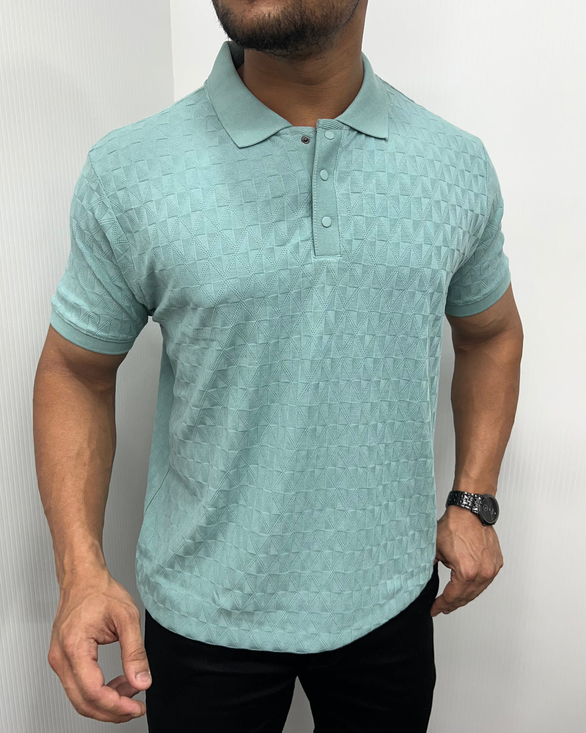 Sea Green Premium Jacquard T-Shirt