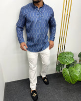 Jari Fabric Printed Premium Short Kurta