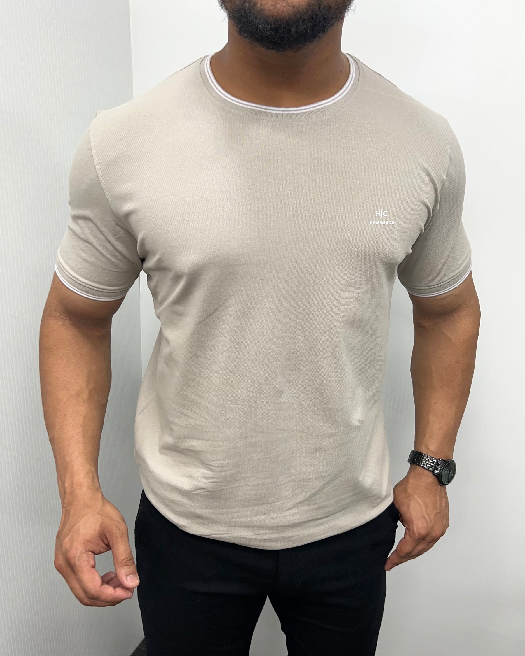 Cream Cotton Matty Round Neck T-Shirt
