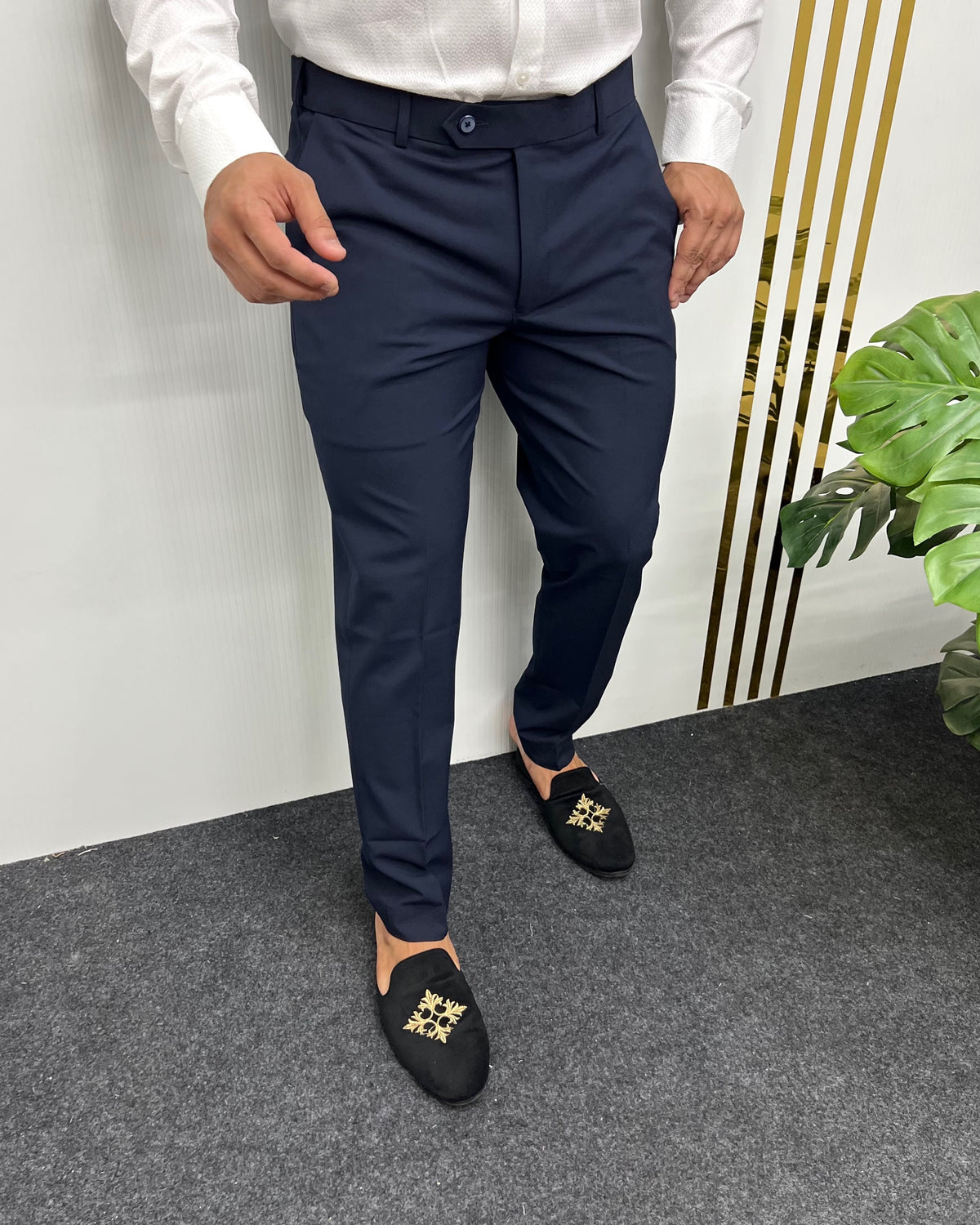 Navy Blue Flexiwaist Business Class Formal Pant