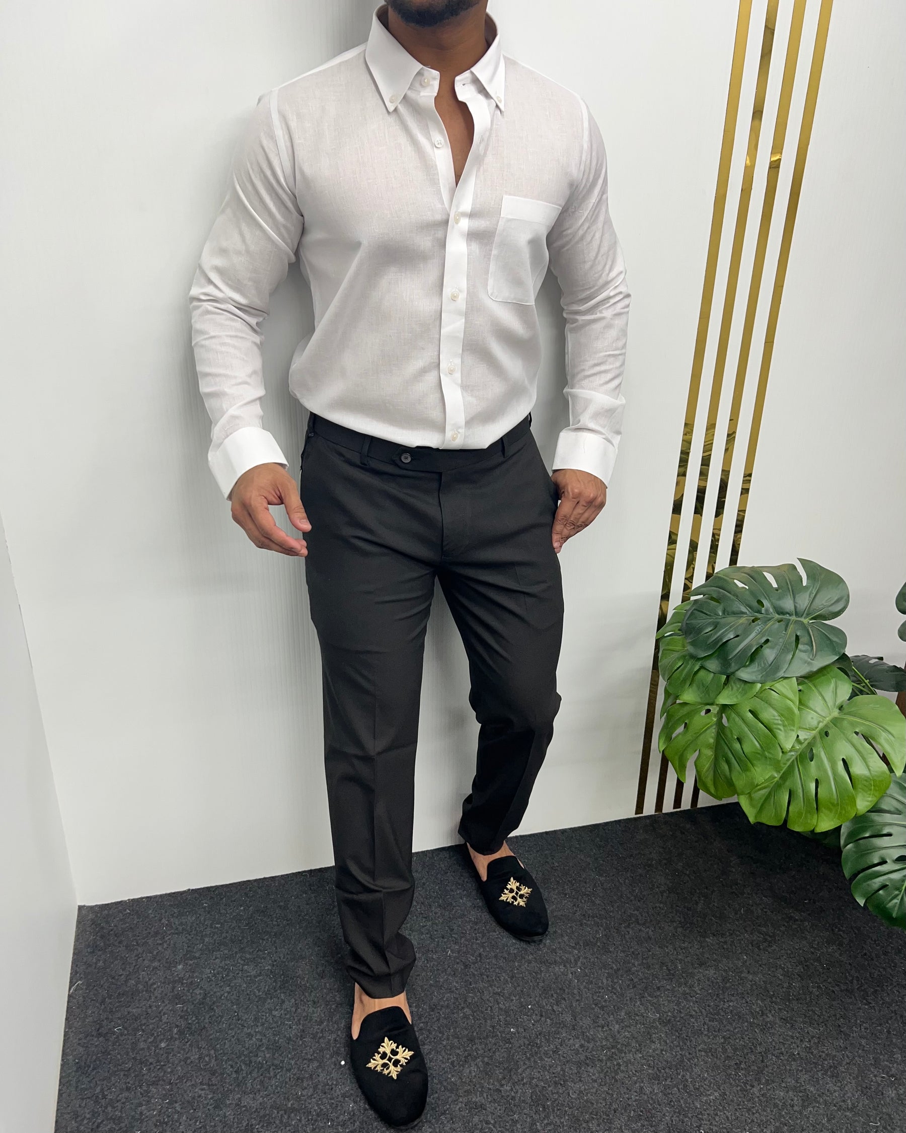 White Cotton Linen Shirt