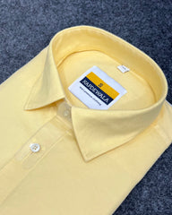Yellow Business Class Oxford Lycra Formal Shirt