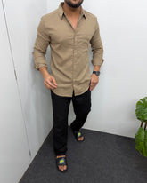 Khaki Lyocell Linen Shirt