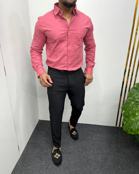 Dark Pink Business Class Oxford Lycra Formal Shirt