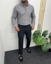 Black Cotton Gingham Checks Shirt