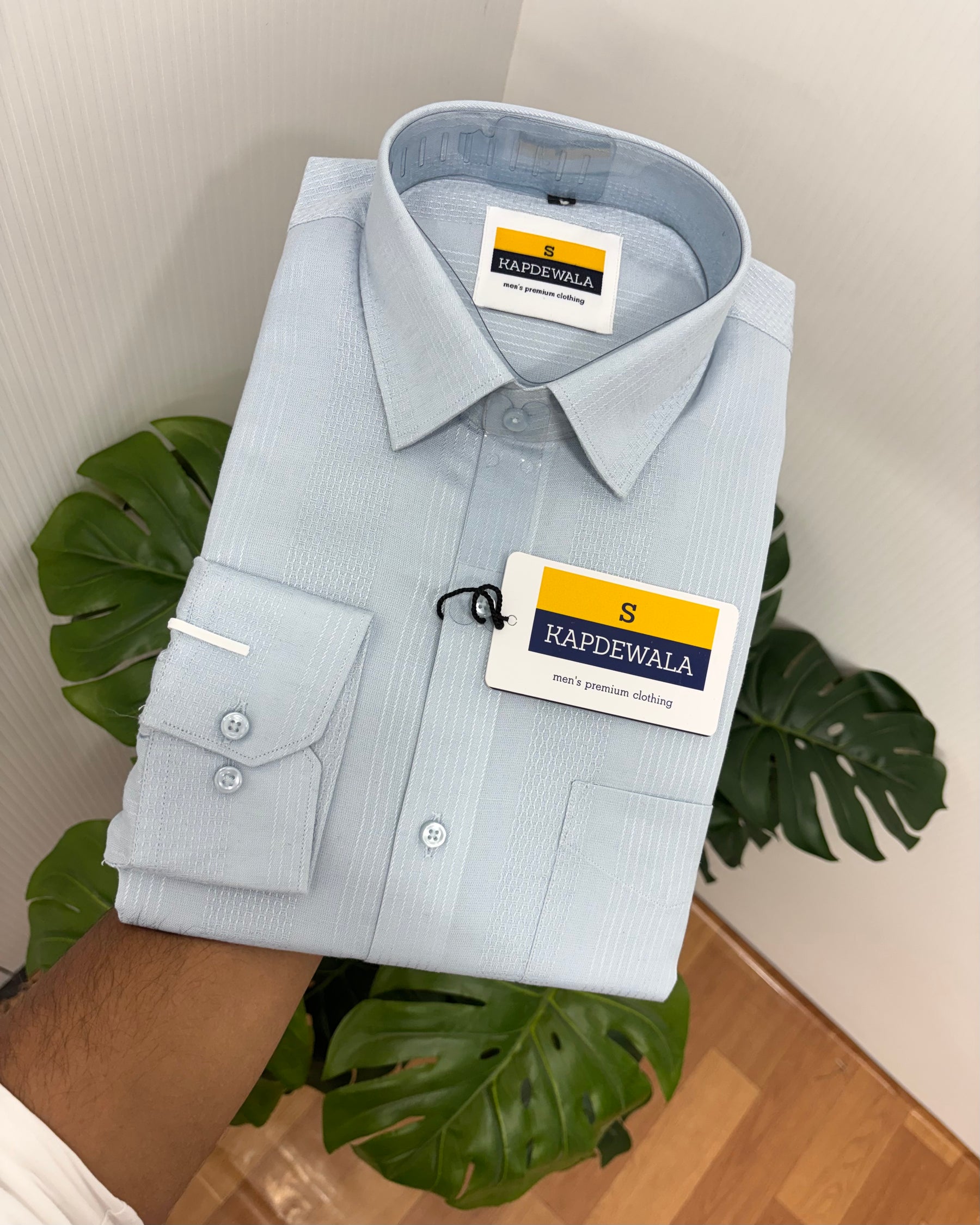 Self Design Cotton Striped Shirt