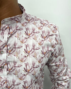 Jari Fabric Printed Premium Short Kurta