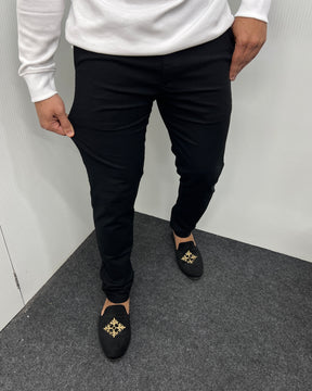 Mill Made Black Cotton Linen Pant