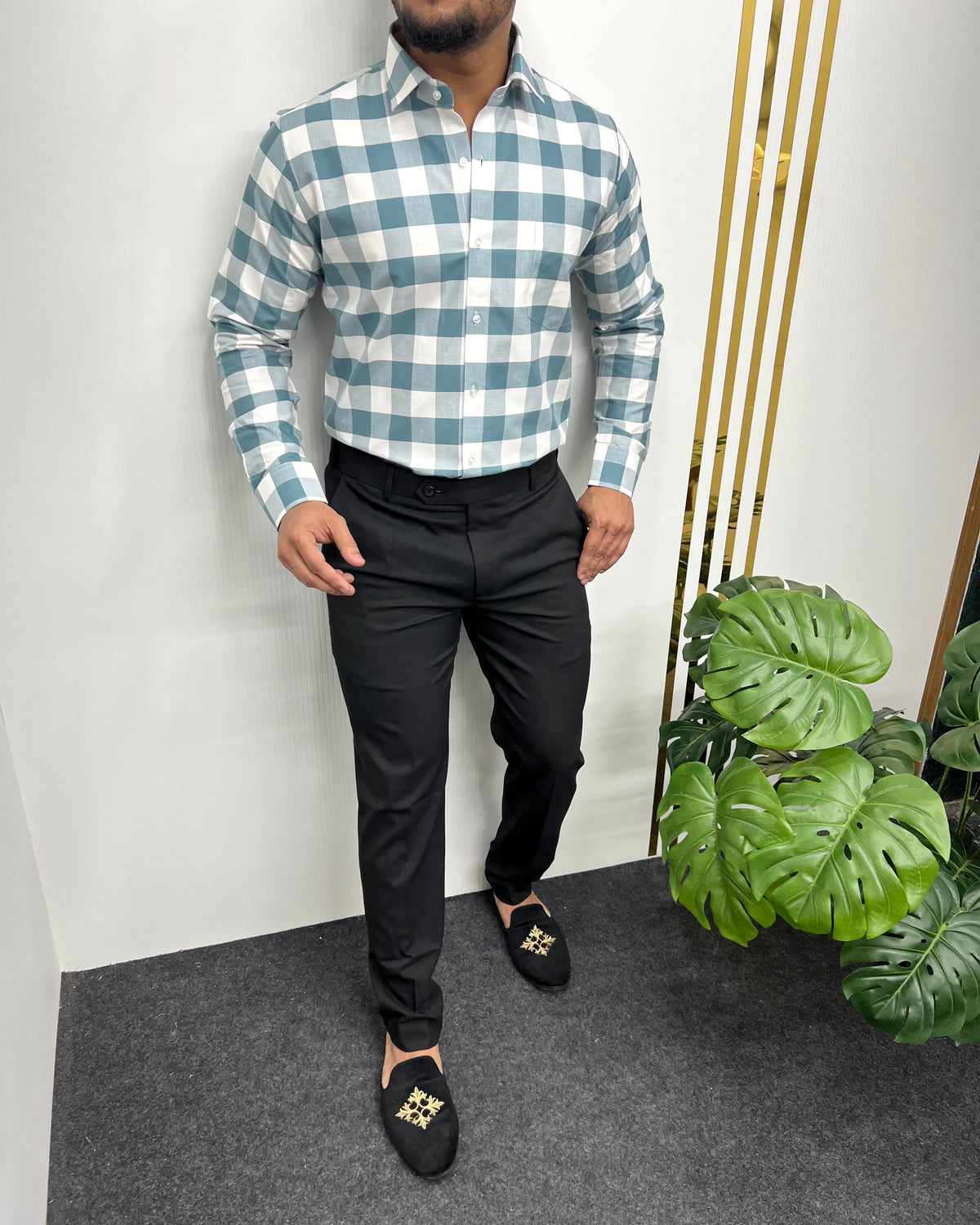 Sea Green Checkered Shirt