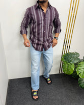 Self Striped Jute Cotton Shirt