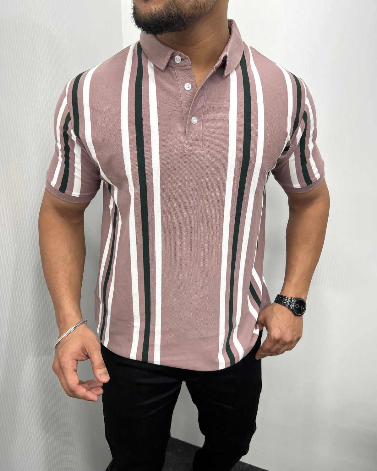Peach Matty Striped T-Shirt