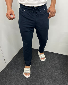 Navy Blue Premium Cotton Matty Track Pant