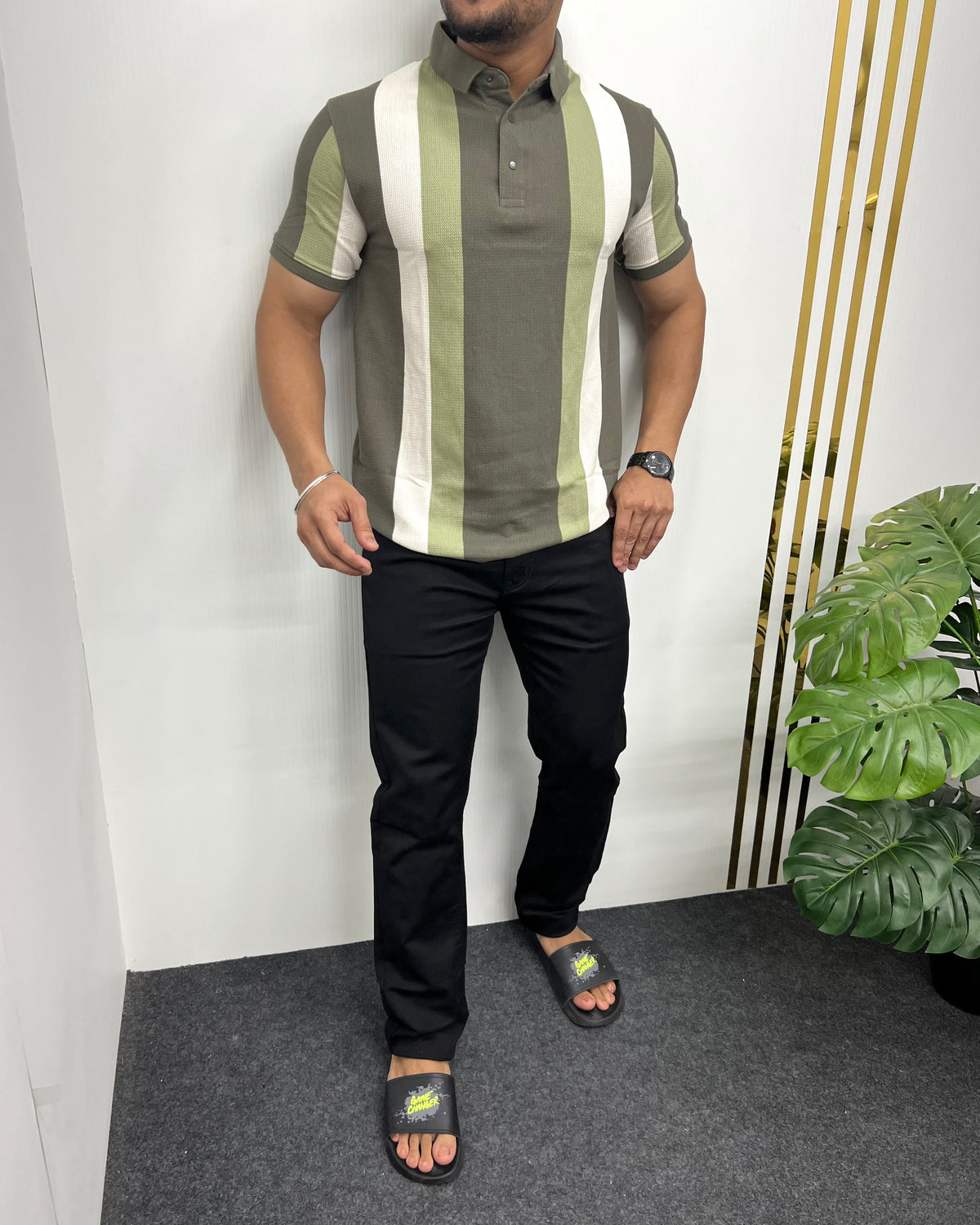 Dusty Matty Structure Striped T-Shirt