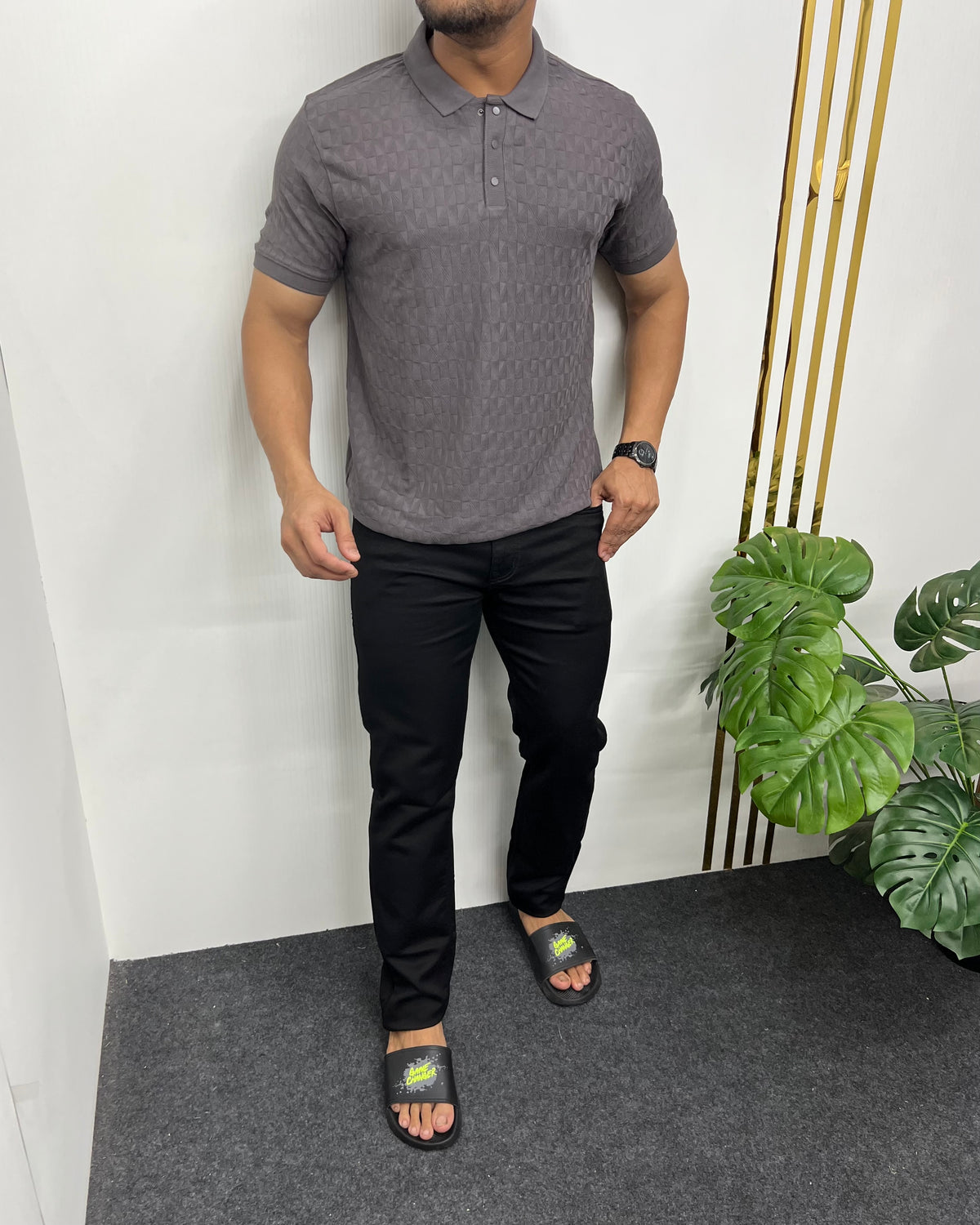 Dark Gray Premium Jacquard T-Shirt