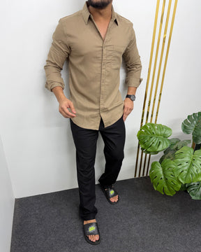 Khaki Lyocell Linen Shirt