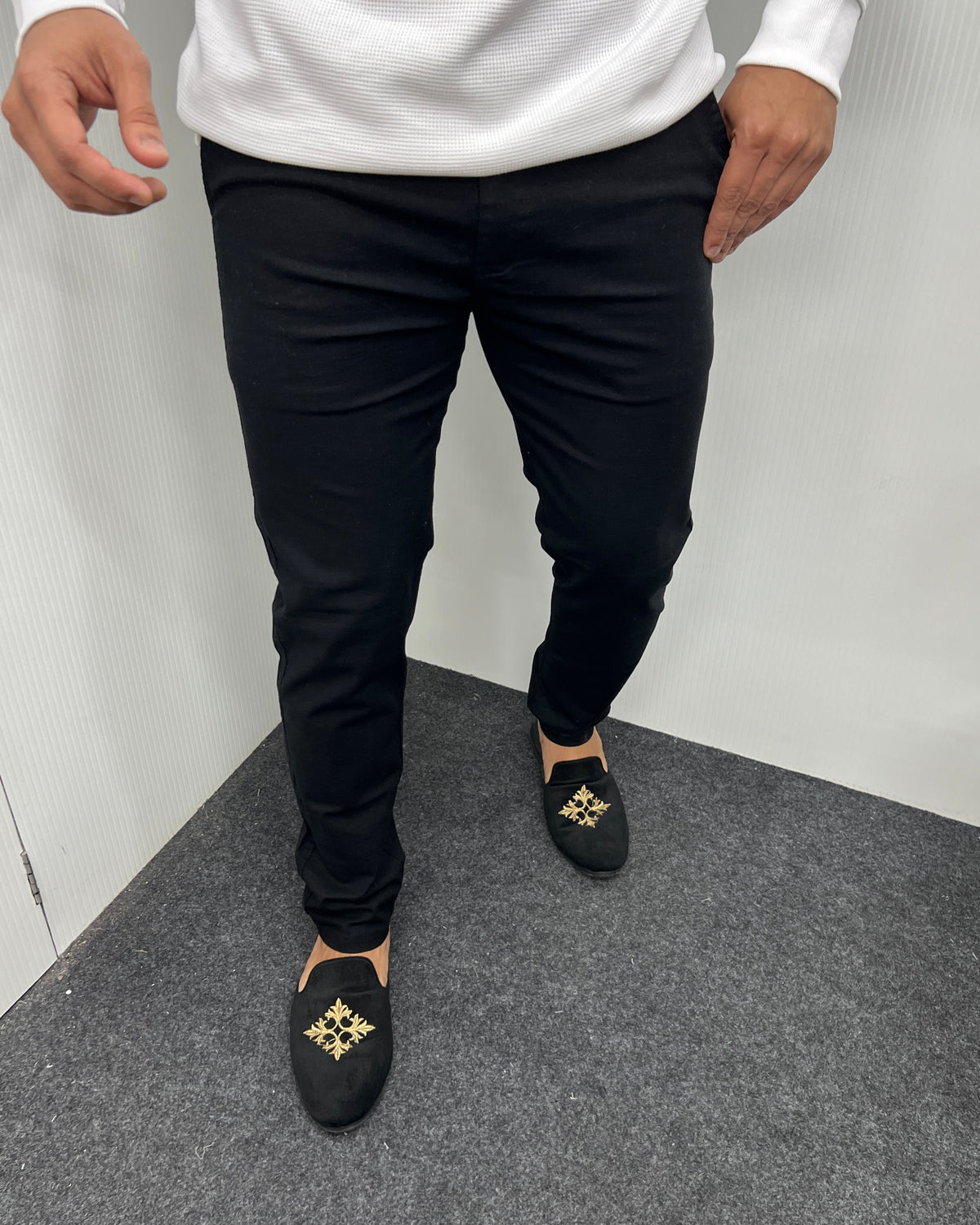 Mill Made Black Cotton Linen Pant