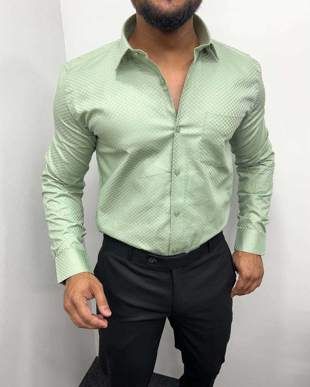 Pista Cotton Self Checks Shirt