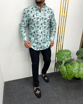 Jari Fabric Printed Premium Short Kurta