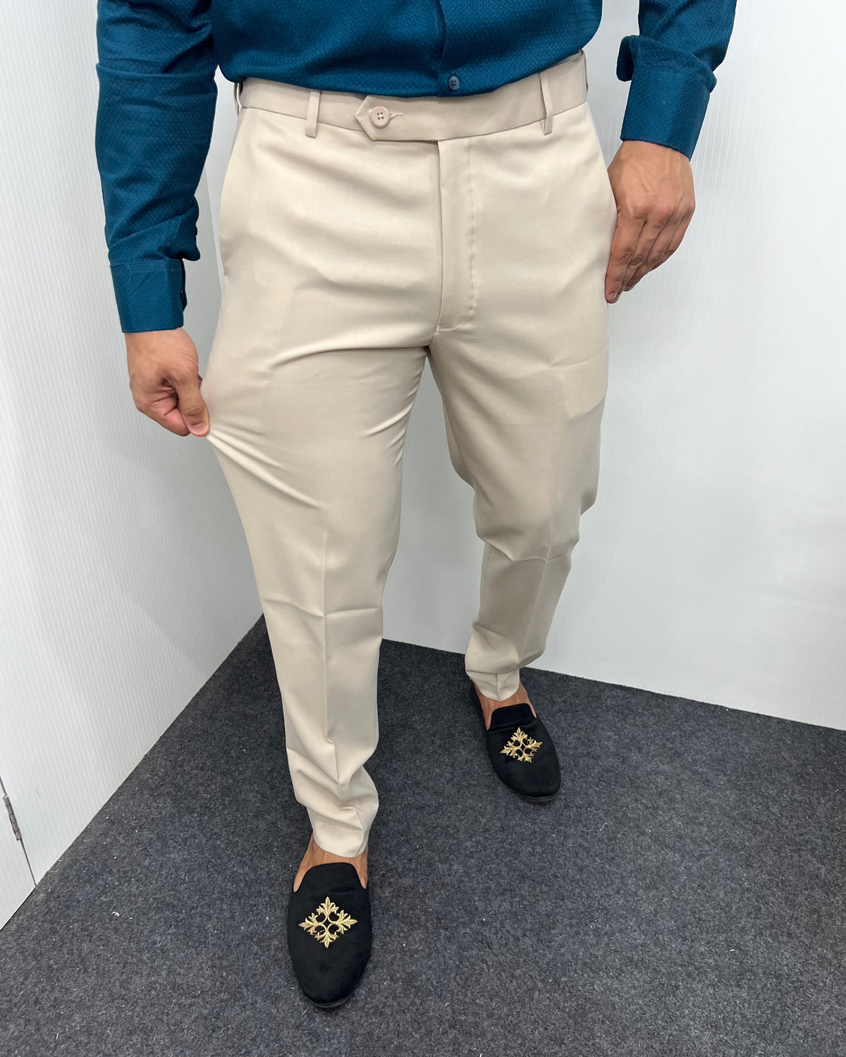 Beige Flexiwaist Business Class Formal Pant