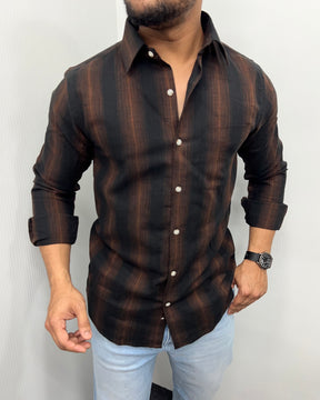 Self Striped Jute Cotton Shirt