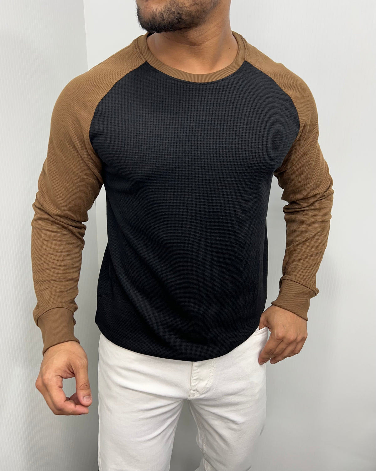 Black & Brown Raglan T-Shirt