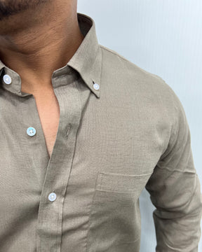 Khaki Cotton Linen Shirt