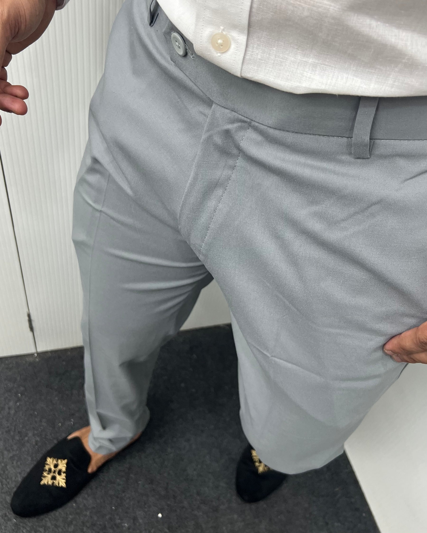 Ash Gray Flexiwaist Business Class Formal Pant