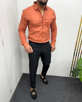Coral Business Class Oxford Lycra Formal Shirt